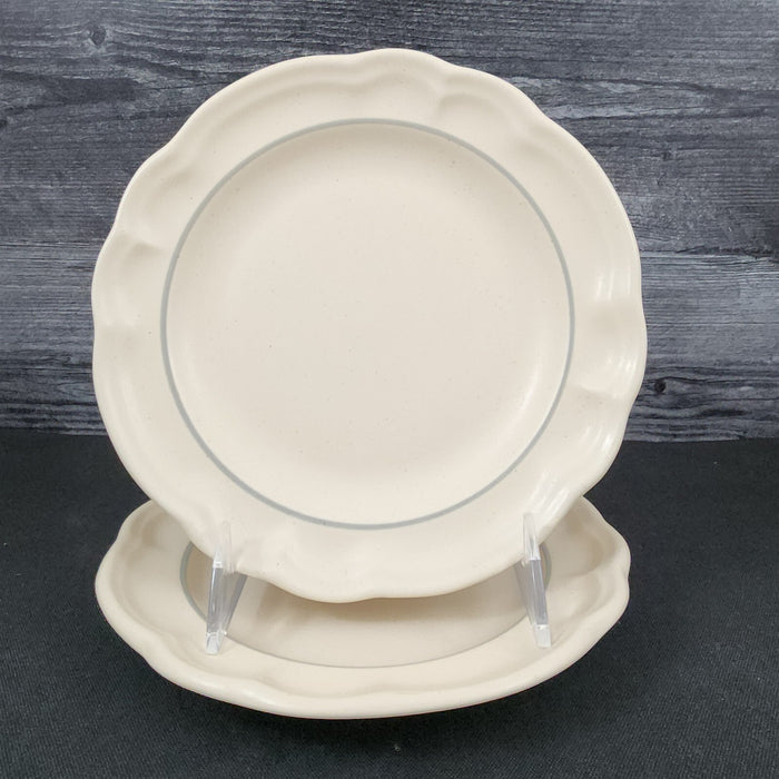 Pfaltzgraff Remembrance 2 Salad Plate Pink Peach White Flowers Stoneware Vintage
