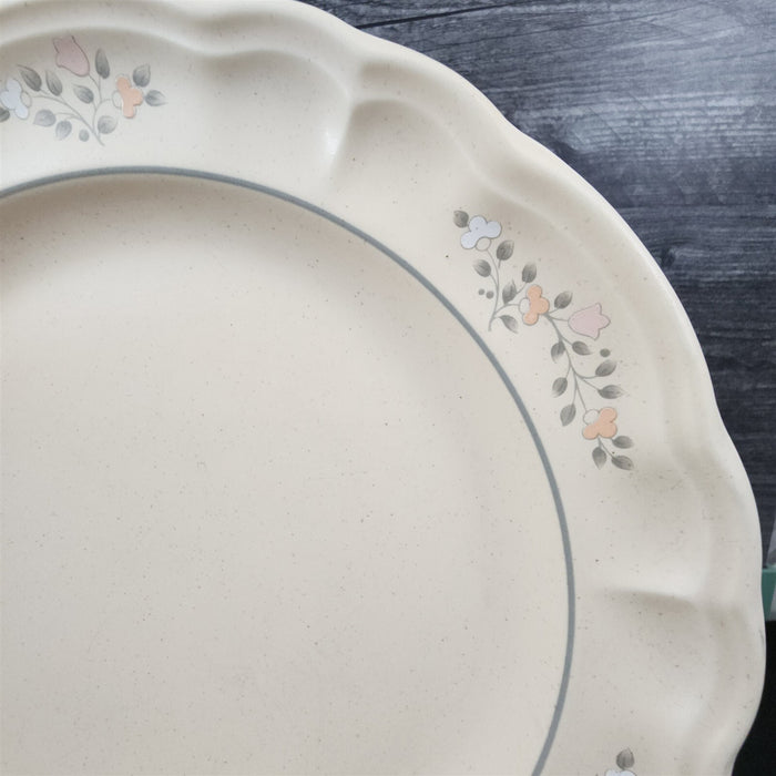 Pfaltzgraff Remembrance Dinner Plate Pink Peach White Flowers Stoneware