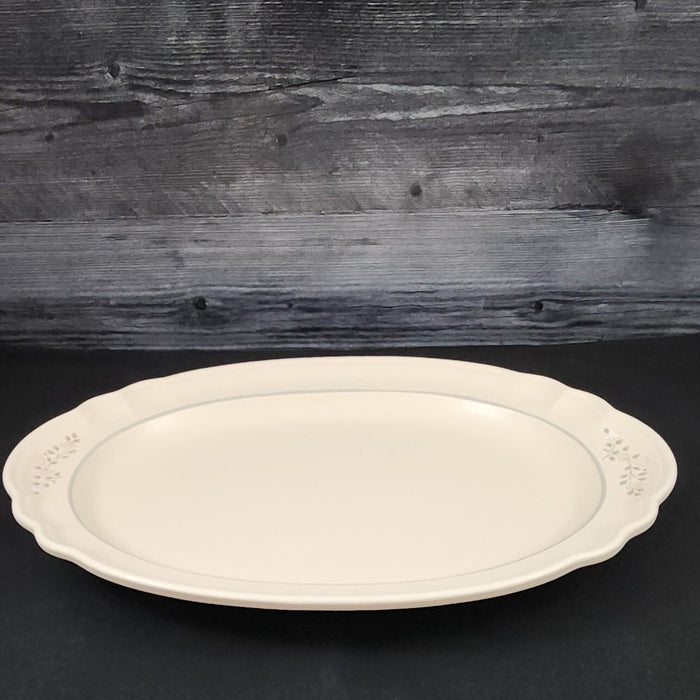 Pfaltzgraff Remembrance Serving Platter 14" Pink Peach White Flowers Stoneware