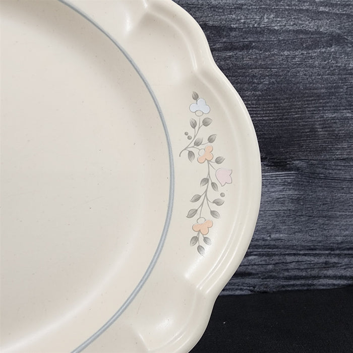 Pfaltzgraff Remembrance Serving Platter 14" Pink Peach White Flowers Stoneware