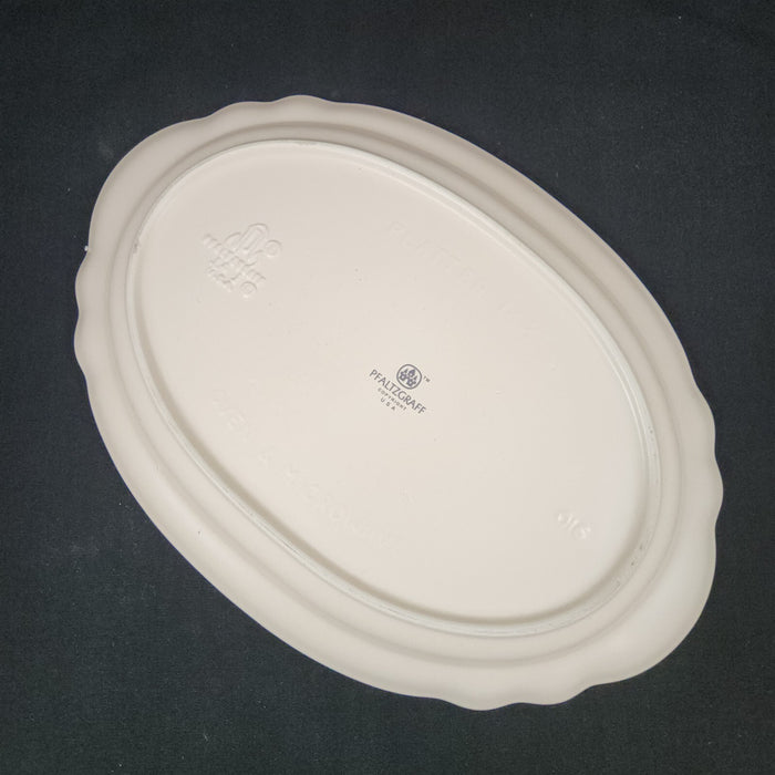 Pfaltzgraff Remembrance Serving Platter 14" Pink Peach White Flowers Stoneware