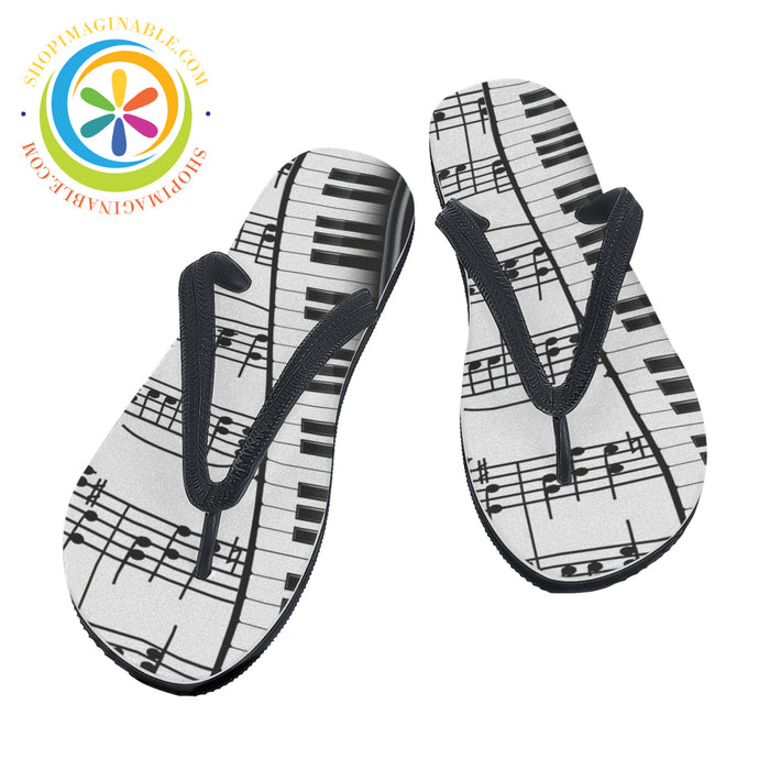 Piano Music Flip-Flops Men's & Ladies-ShopImaginable.com