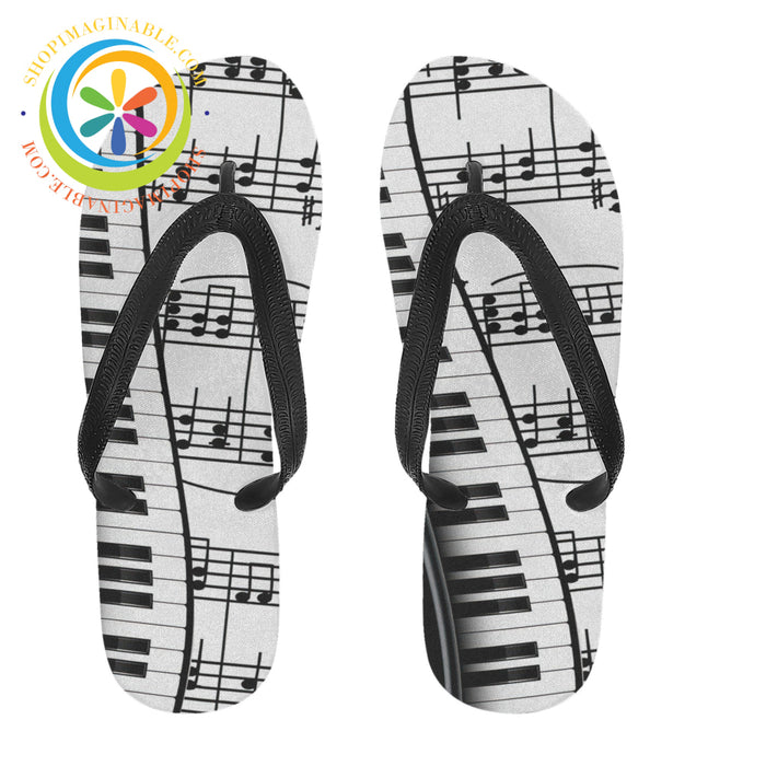 Piano Music Flip-Flops Men's & Ladies-ShopImaginable.com