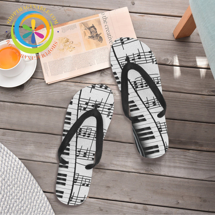 Piano Music Flip-Flops Men's & Ladies-ShopImaginable.com