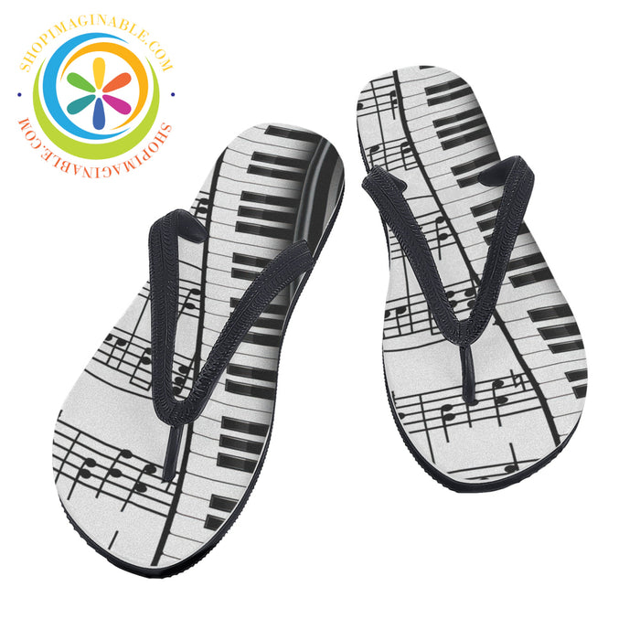 Piano Music Flip-Flops Men's & Ladies-ShopImaginable.com