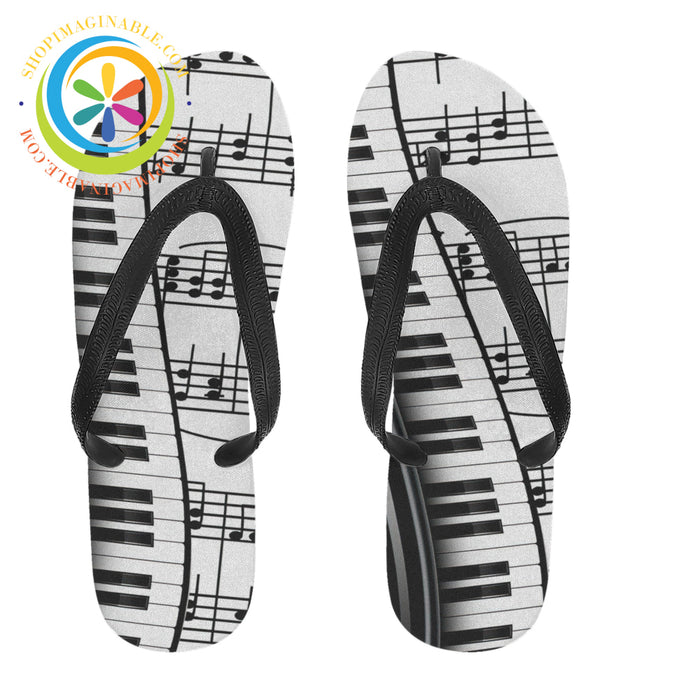 Piano Music Flip-Flops Men's & Ladies-ShopImaginable.com