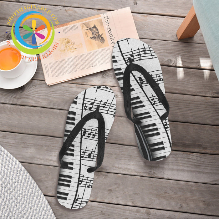 Piano Music Flip-Flops Men's & Ladies-ShopImaginable.com