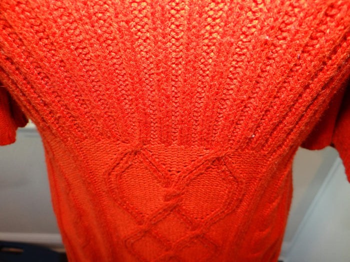 PINK ROSE Stylish Cable Knit Dress   Warm Orange2