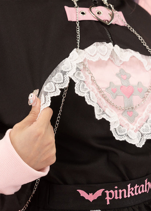Pinktaho Kiss Kill Black Bunny Ear Lolita Cropped Jacket