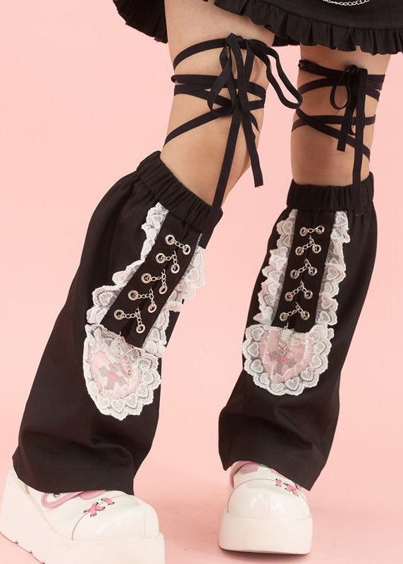 Pinktaho Kiss Kill Black Lolita Leg Warmer