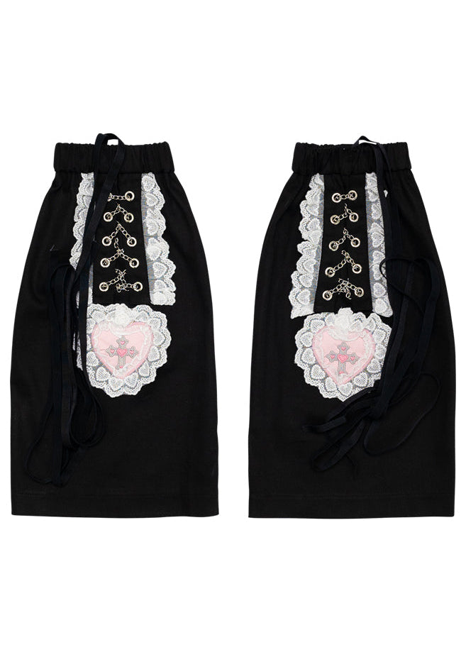 Pinktaho Kiss Kill Black Lolita Leg Warmer