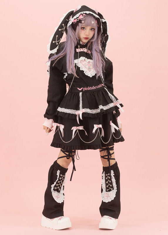 Pinktaho Kiss Kill Black Lolita Leg Warmer