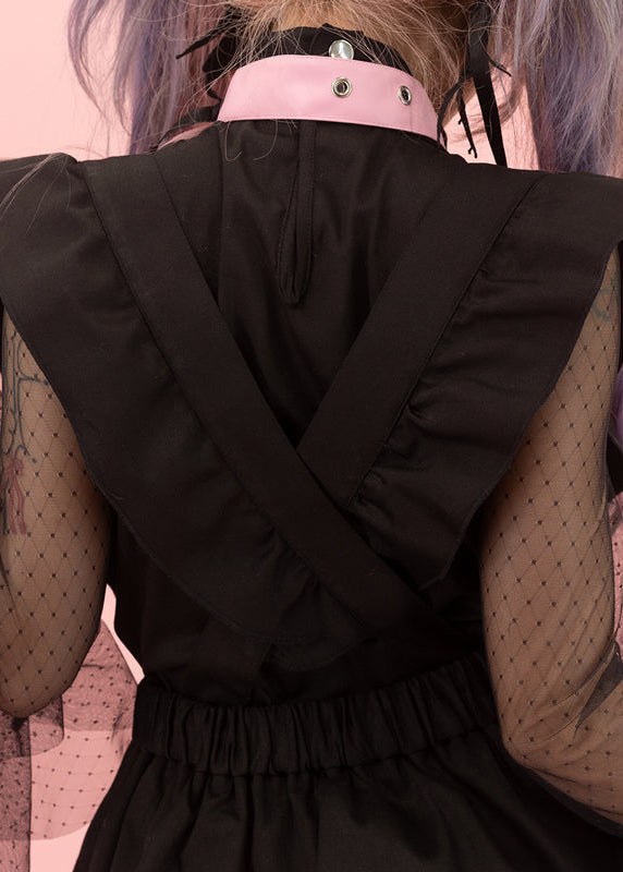Pinktaho Kiss Kill Black Lolita Suspender Skirt