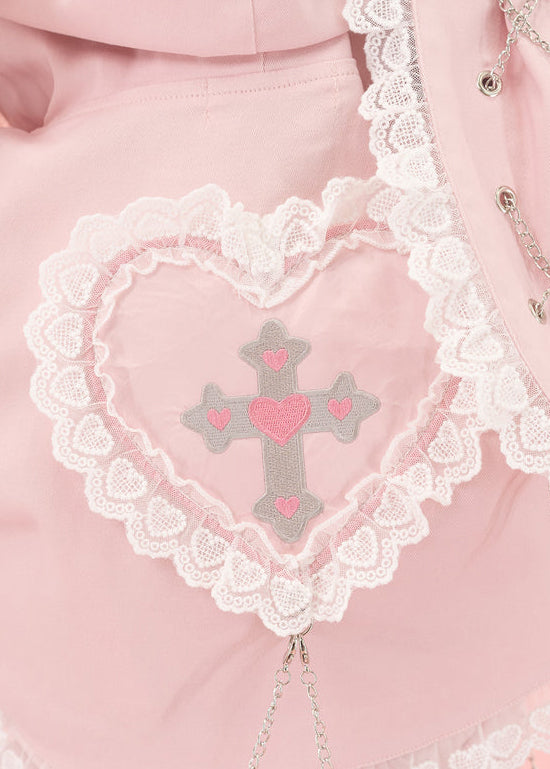 Pinktaho Kiss Kill Pink Bunny Ear Lolita Cropped Jacket