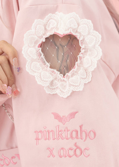 Pinktaho Kiss Kill Pink Bunny Ear Lolita Cropped Jacket