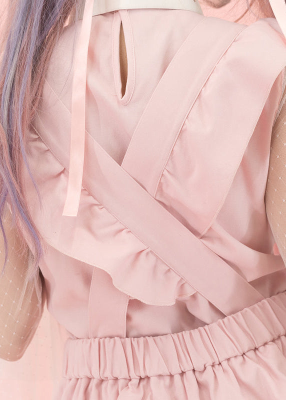 Pinktaho Kiss Kill Pink Lolita Suspender Skirt