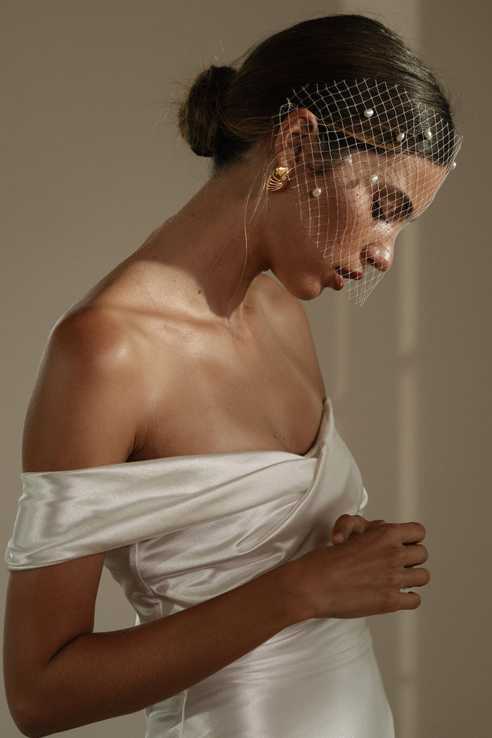 pippa bridcage veil facinator