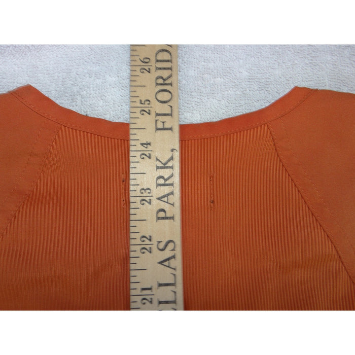Planet Koi Womens Orange Ribbed Panel V Neck Scrub Top XS Short Sleeve6