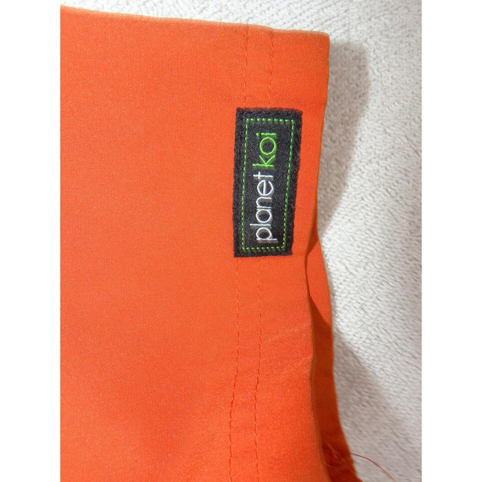 Planet Koi Womens Orange Ribbed Panel V Neck Scrub Top XS Short Sleeve7
