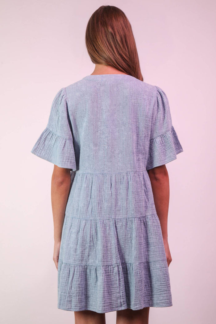 PLUS SIZE Mineral Washed Ribbed Knit Mini Dress