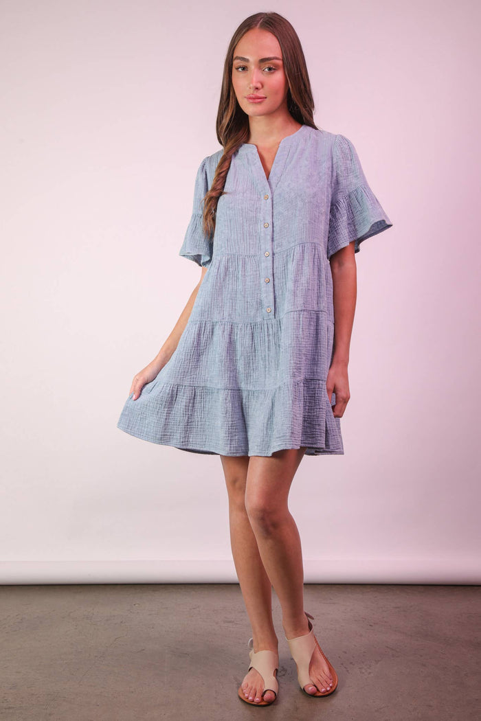 PLUS SIZE Mineral Washed Ribbed Knit Mini Dress