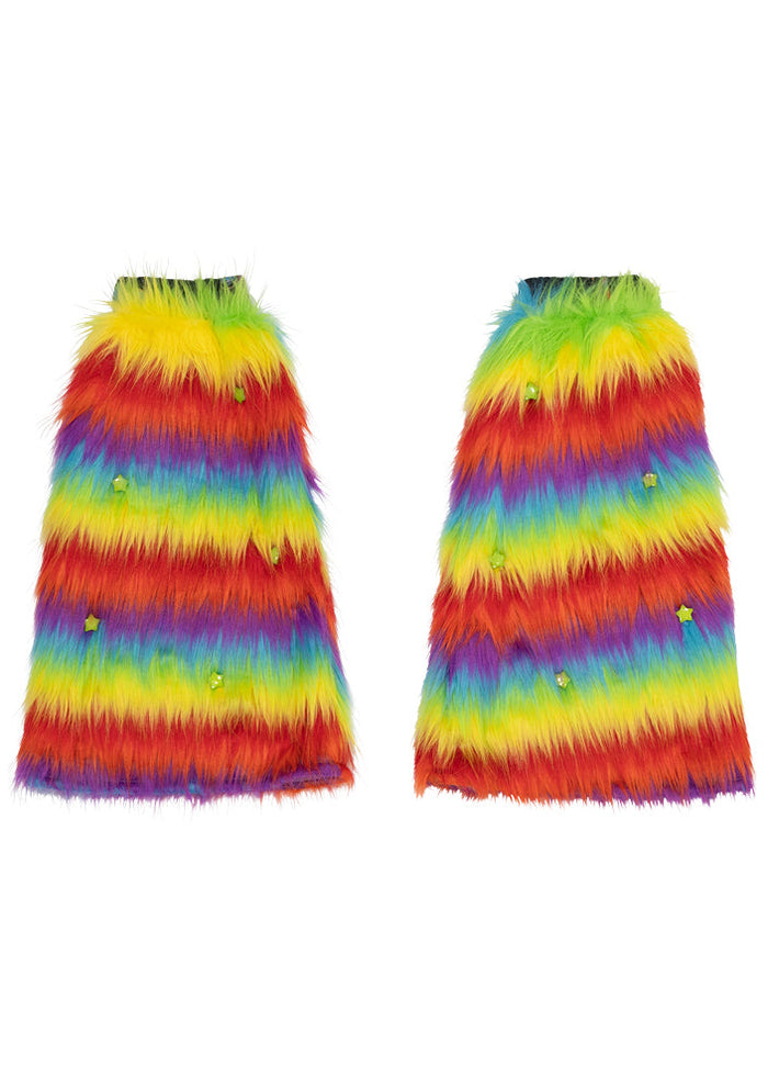 Pop Galaxy Rainbow Faux Fur Leg Warmer