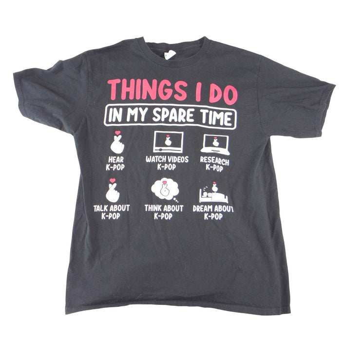 Port & Company K Pop Things I Do In My Spare Time Graphic T Shirt Black Large0