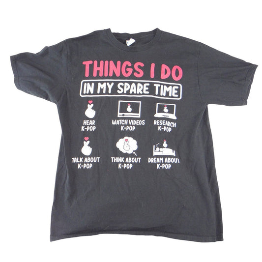 Port & Company K Pop Things I Do In My Spare Time Graphic T Shirt Black Large0