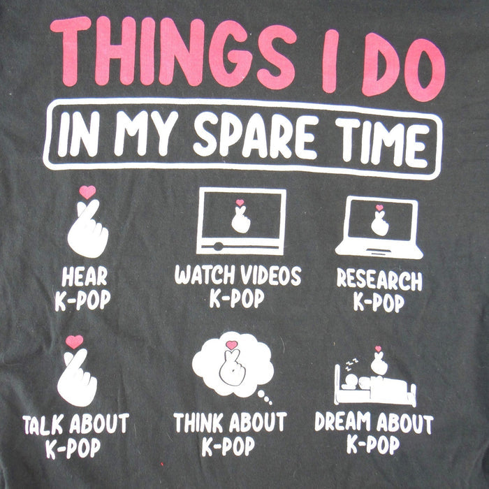 Port & Company K Pop Things I Do In My Spare Time Graphic T Shirt Black Large3