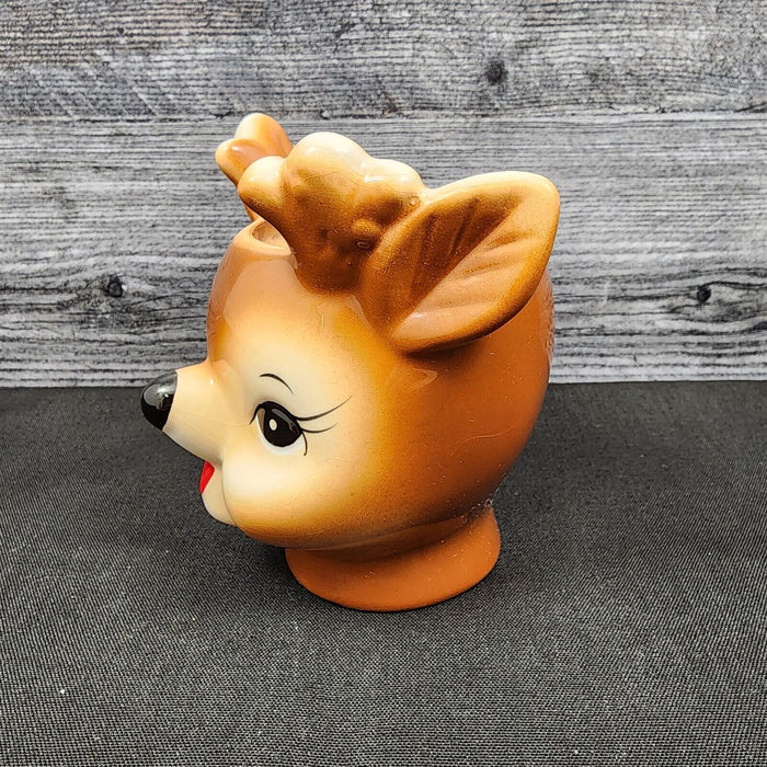 Pottery Barn Mug of Rudolph Reindeer Handcrafted Christmas 12 Oz Cup