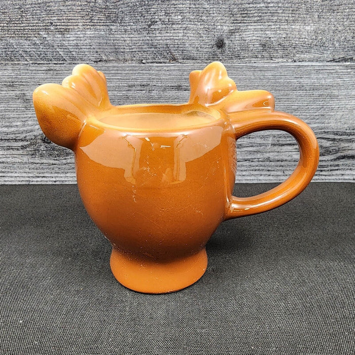 Pottery Barn Mug of Rudolph Reindeer Handcrafted Christmas 12 Oz Cup