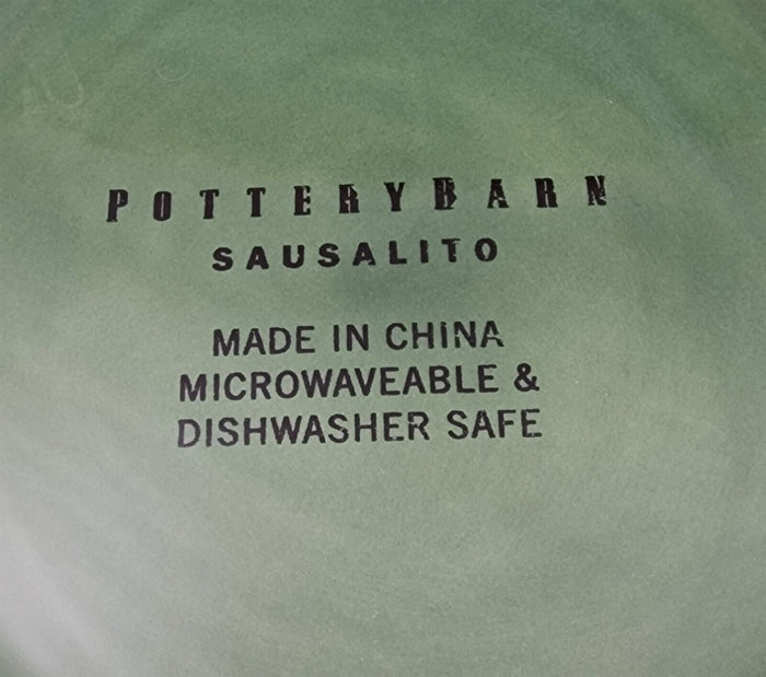 Pottery Barn Sausalito Moss Green Set of 4 Salad Plates 10" 25cm Dinnerware