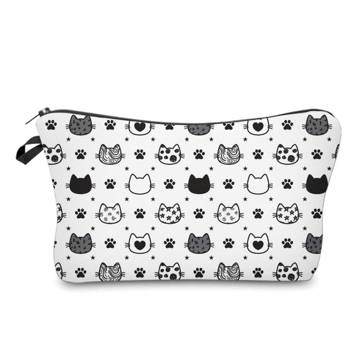 Pouch - Cats, Black & White Heads