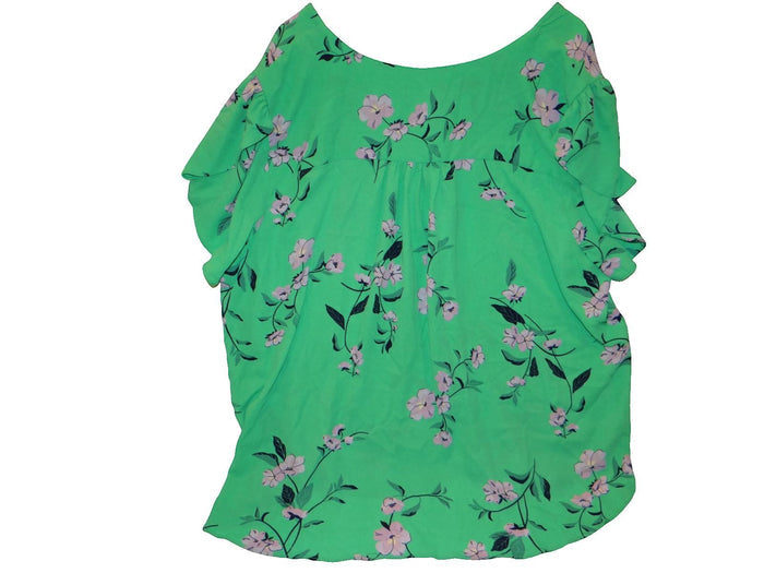 Premise Woman Green Floral Button Up Blouse   NWT   3X2