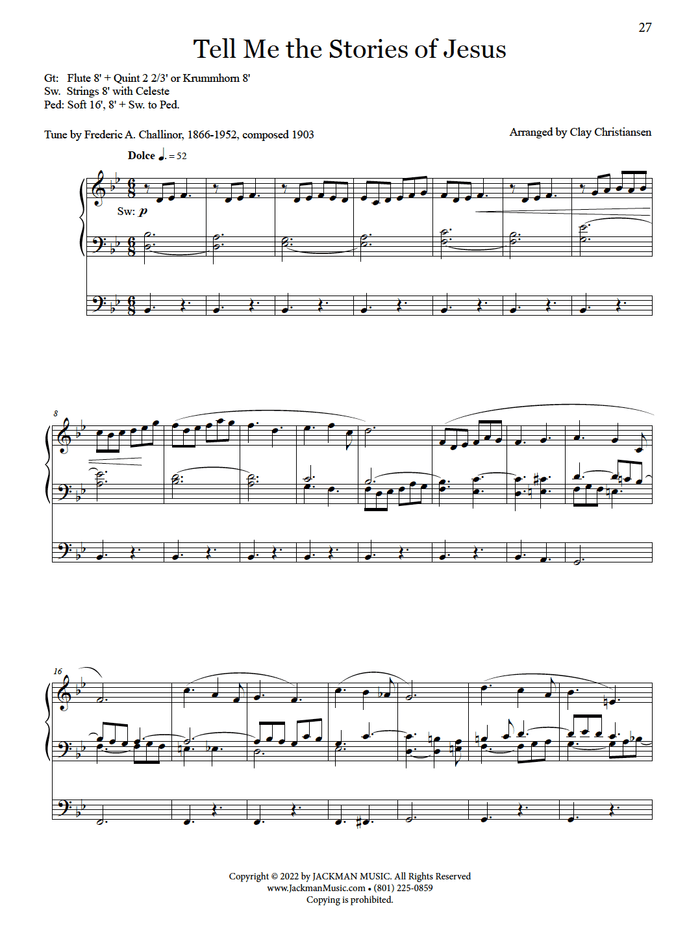 Primary Colours - Ten Organ Settings of Beloved Children's Songs - pg 27 | Sheet Music | Jackman Music