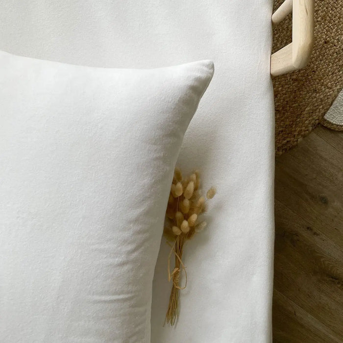Protège-oreiller en flanelle de coton bio Kadolis 40x60cm