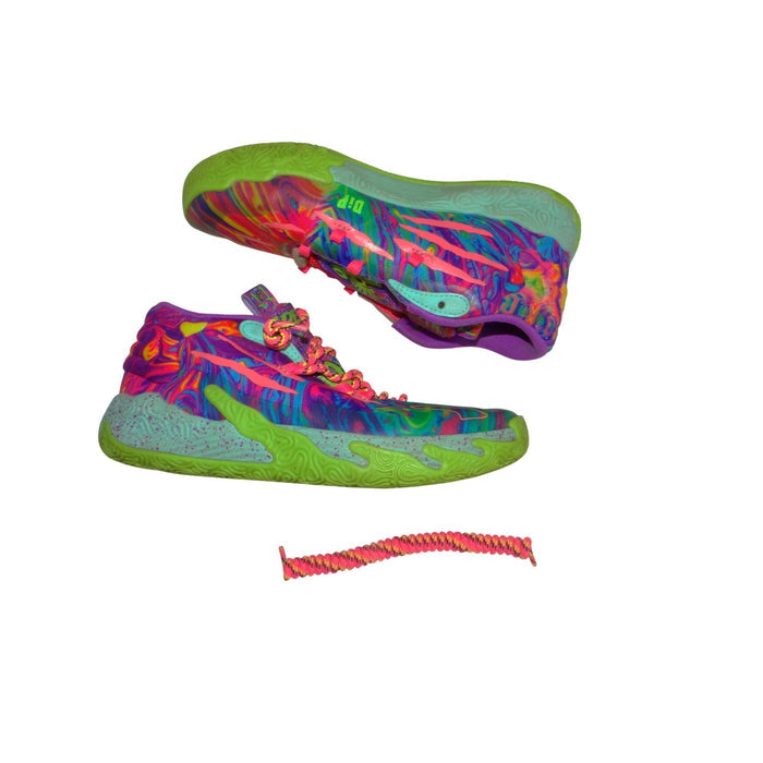 Puma MB.03 Toxic LaMelo Ball Basketball Shoes Purple Green 398471 01 Kids 3C0