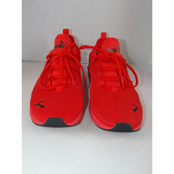 Puma Mens Electron E Running Shoes Red Mesh Low Top Sneakers 385669 03 11.53