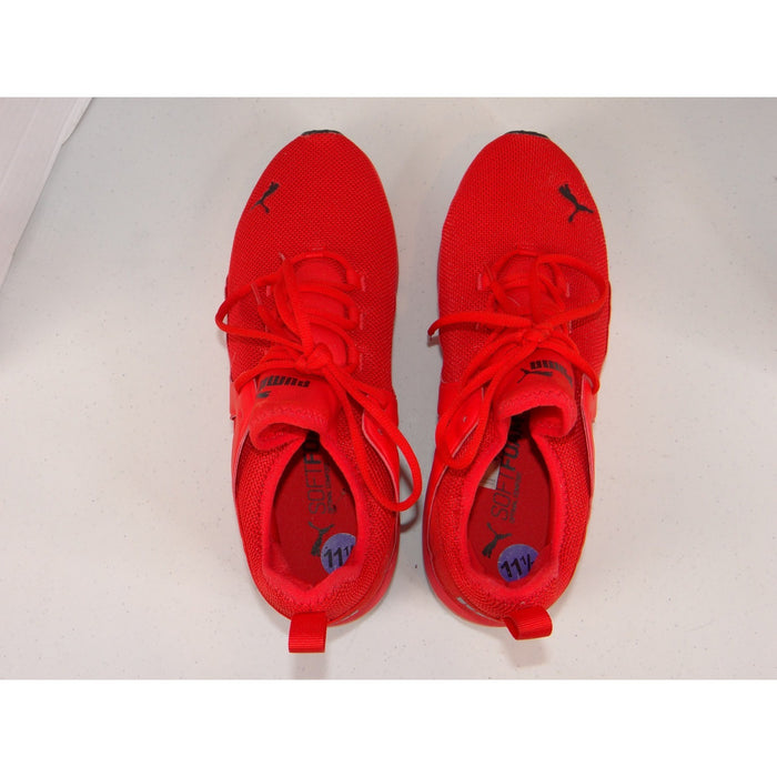 Puma Mens Electron E Running Shoes Red Mesh Low Top Sneakers 385669 03 11.55