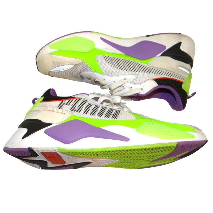 Puma RS X Hard Drive White Lime Green Purple Black Sneakers 372715 02 Mens 110