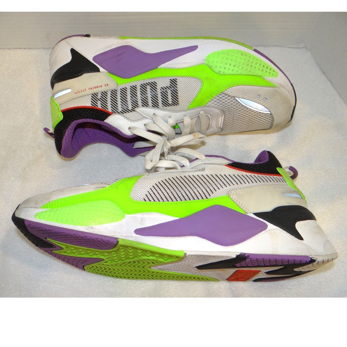 Puma RS X Hard Drive White Lime Green Purple Black Sneakers 372715 02 Mens 111