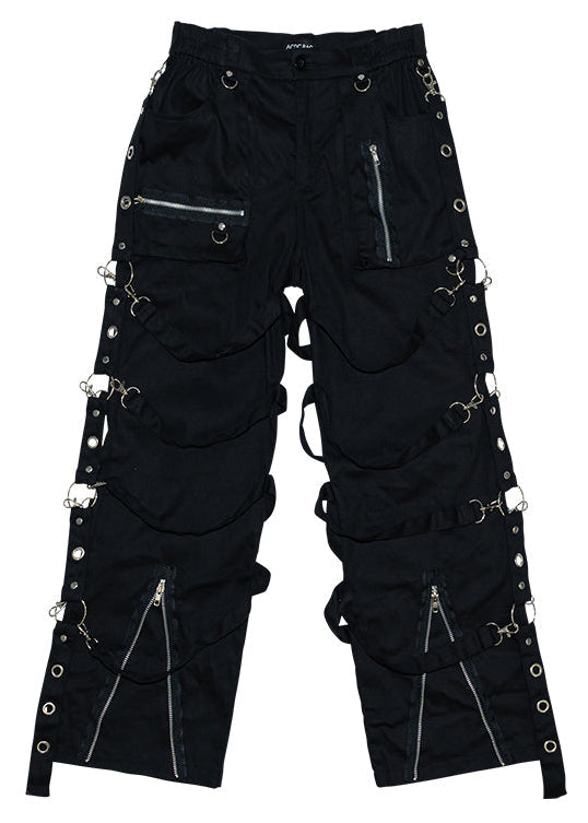 Punk Revival 1033 Black Belt Bondage Pants
