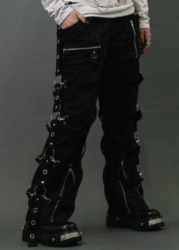 Punk Revival 1033 Black Belt Bondage Pants