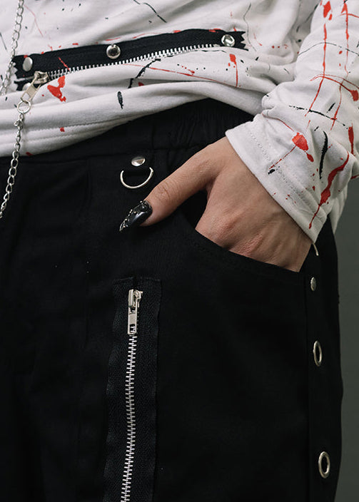 Punk Revival 1033 Black Belt Bondage Pants