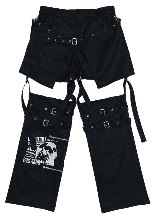 Punk Revival 1033 Black Detachable Bondage Pants