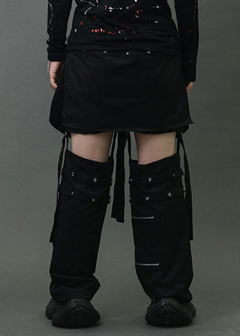 Punk Revival 1033 Black Detachable Bondage Pants