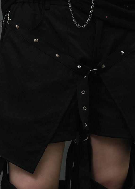 Punk Revival 1033 Black Detachable Bondage Pants