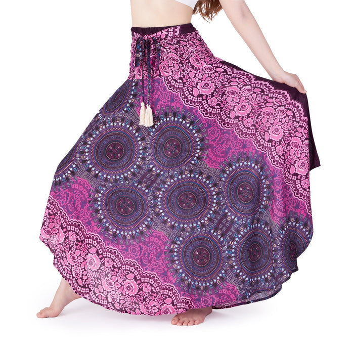 PURPLE BOHEMIAN MAXI SKIRT - Lannaclothesdesign Shop