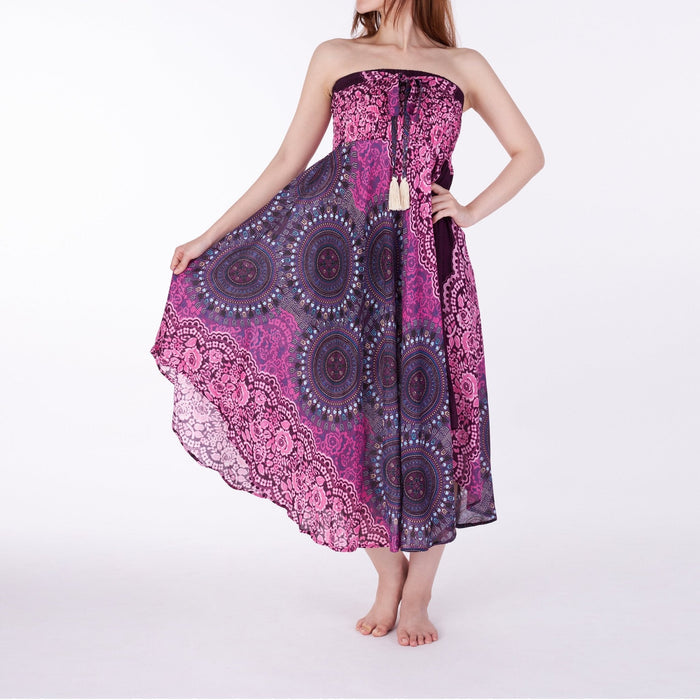 PURPLE BOHEMIAN MAXI SKIRT - Lannaclothesdesign Shop