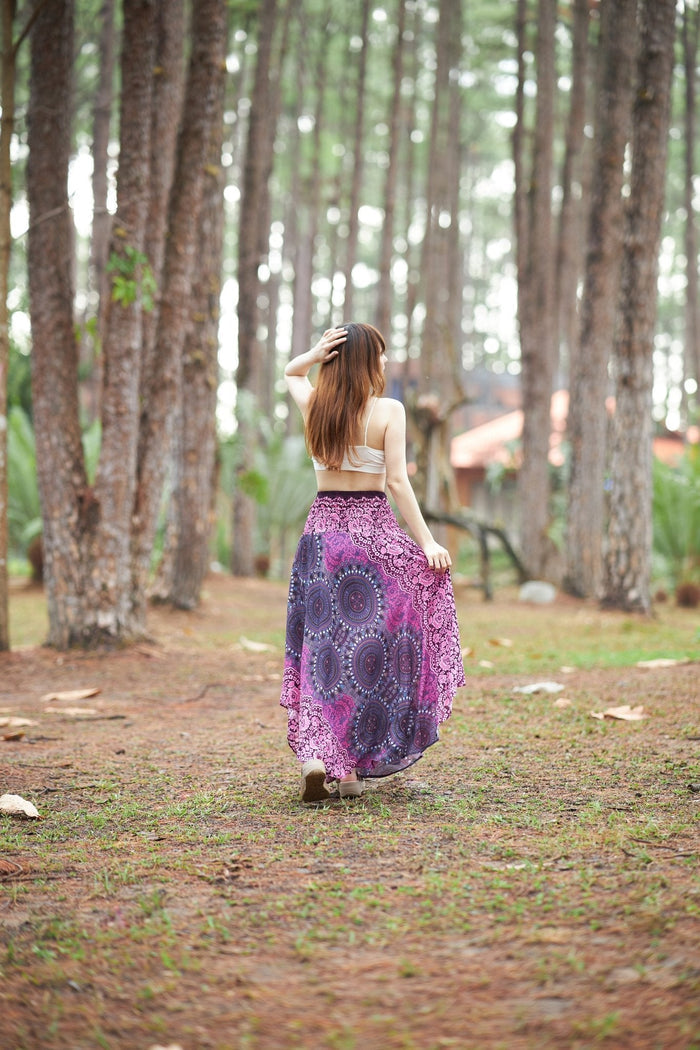 PURPLE BOHEMIAN MAXI SKIRT - Lannaclothesdesign Shop
